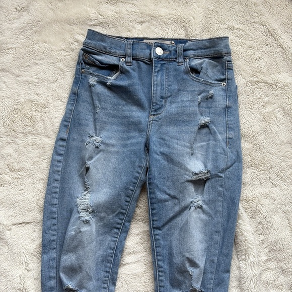 Garage Light Blue High Waisted Skinny Jeans 03 - Picture 2 of 10